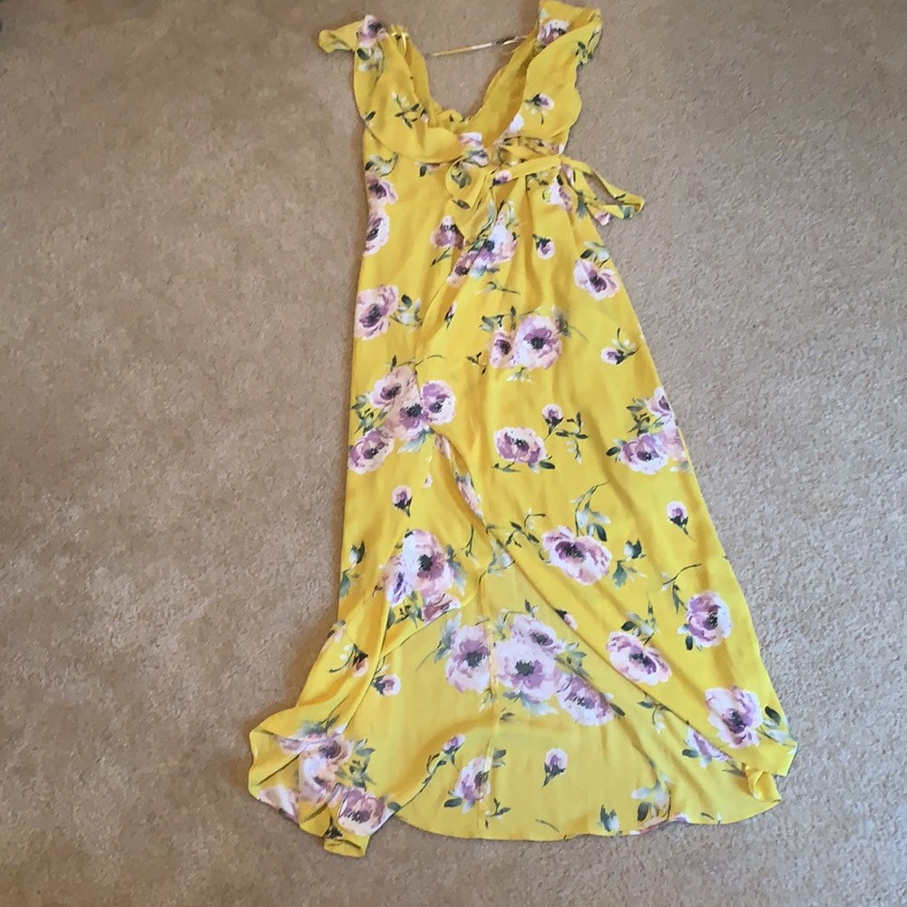 Leith extra small wrap high low dress